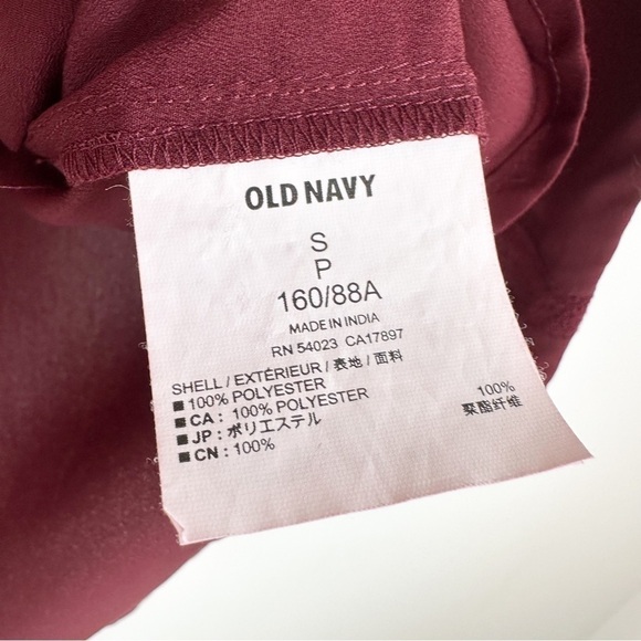 Old Navy Lattice billowy Balloon Sleeve Blouse Burgundy Crimson sz Small - Picture 6 of 6